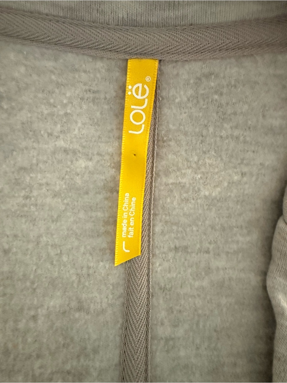 Lole Blazer Sweatshirt Light Gray Size L Women Pockets Quilted Button Up - Picture 7 of 8